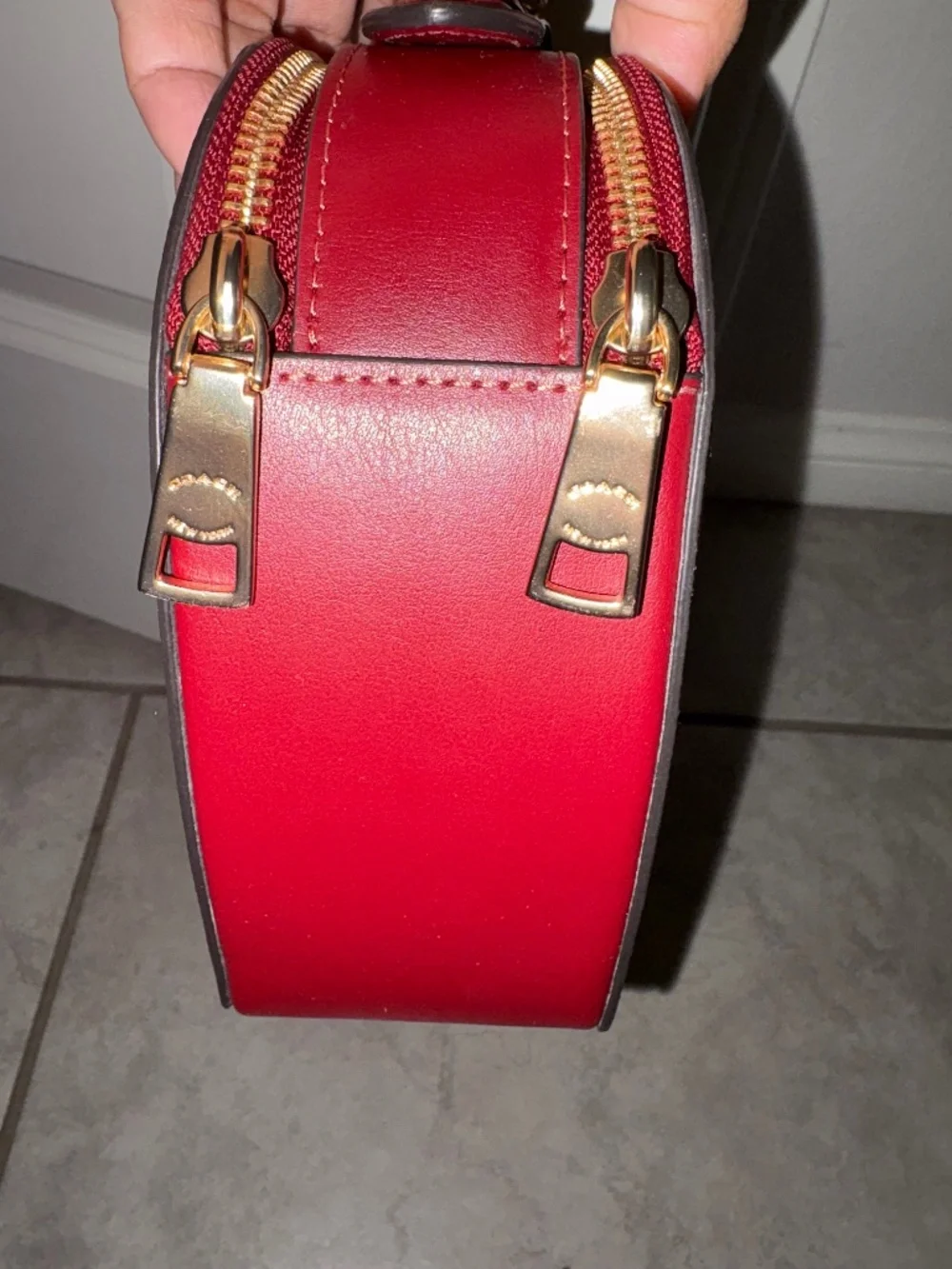COACH ♥️ Crossbody Bag Canvas Leather Cherry Print